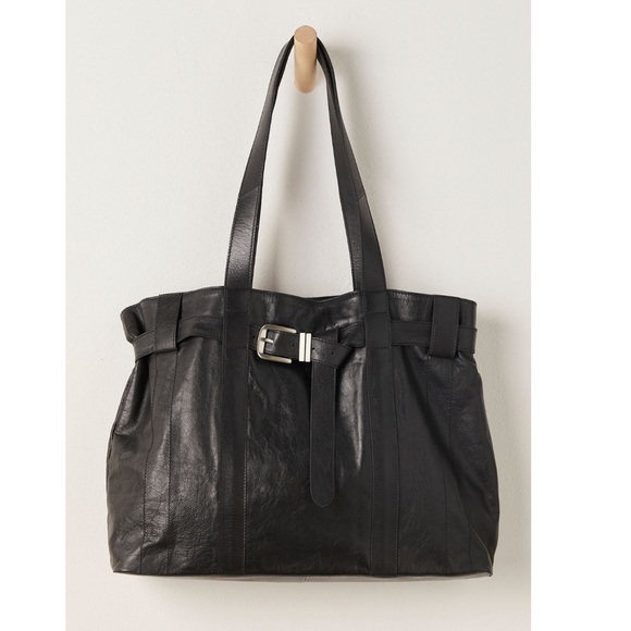 NWT Free People Elegant Leather Belt It Up Buckle Tote Bag - Picture 1 of 6
